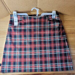 Loft Plaid Skirt Size 8 NWT Red, White, Black, and Green with Pockets, Preppy